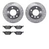 7502-31277 Drilled/Slotted Brake Rotors w/5000 Advanced Brake Pads Kit [Silver], 1995-1999 BMW, Position: Rear - image 1
