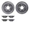 7502-31313 Drilled/Slotted Brake Rotors w/5000 Advanced Brake Pads Kit [Silver], 1999-2006 BMW, Position: Rear - image 1