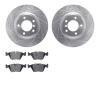 7502-31319 Drilled/Slotted Brake Rotors w/5000 Advanced Brake Pads Kit [Silver], 2001-2008 BMW, Position: Front - image 1