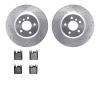 7502-31590 Drilled/Slotted Brake Rotors w/5000 Advanced Brake Pads Kit [Silver], 2013-2021 BMW, Position: Rear - image 1