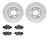 7502-31608 Drilled/Slotted Brake Rotors w/5000 Advanced Brake Pads Kit [Silver], 2014-2021 BMW, Position: Front - image 1
