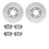 7502-32013 Drilled/Slotted Brake Rotors w/5000 Advanced Brake Pads Kit [Silver], 2011-2016 Mini, Position: Front - image 1