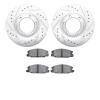 7502-37000 Drilled/Slotted Brake Rotors w/5000 Advanced Brake Pads Kit [Silver], 1987-2005 Multiple Makes/Models, Position: Fron - image 1