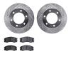 7502-37002 Drilled/Slotted Brake Rotors w/5000 Advanced Brake Pads Kit [Silver], 2001-2001 GM, Position: Front - image 1