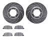 7502-37004 Drilled/Slotted Brake Rotors w/5000 Advanced Brake Pads Kit [Silver], 1984-1987 GM, Position: Front - image 1