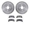 7502-37007 Drilled/Slotted Brake Rotors w/5000 Advanced Brake Pads Kit [Silver], 1983-1990 GM, Position: Rear - image 1