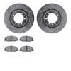 7502-37008 Drilled/Slotted Brake Rotors w/5000 Advanced Brake Pads Kit [Silver], 1995-1995 GM, Position: Front - image 1