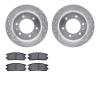 7502-37014 Drilled/Slotted Brake Rotors w/5000 Advanced Brake Pads Kit [Silver], 1992-2004 Multiple Makes/Models, Position: Rear - image 1