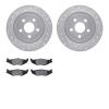 7502-39004 Drilled/Slotted Brake Rotors w/5000 Advanced Brake Pads Kit [Silver], 1995-2007 Mopar, Position: Rear - image 1