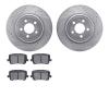 7502-39012 Drilled/Slotted Brake Rotors w/5000 Advanced Brake Pads Kit [Silver], Fits Select Mopar, Position: Rear - image 1