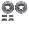 7502-39027 Drilled/Slotted Brake Rotors w/5000 Advanced Brake Pads Kit [Silver], 2007-2017 Multiple Makes/Models, Position: Rear - image 1