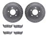 7502-39030 Drilled/Slotted Brake Rotors w/5000 Advanced Brake Pads Kit [Silver], 2004-2008 Mopar, Position: Rear - image 1