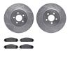 7502-39031 Drilled/Slotted Brake Rotors w/5000 Advanced Brake Pads Kit [Silver], 2005-2020 Mopar, Position: Front - image 1