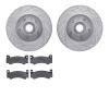 7502-39033 Drilled/Slotted Brake Rotors w/5000 Advanced Brake Pads Kit [Silver], 1973-1976 Mopar, Position: Front - image 1