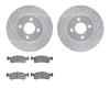 7502-39047 Drilled/Slotted Brake Rotors w/5000 Advanced Brake Pads Kit [Silver], 1983-1987 Mopar, Position: Front - image 1