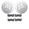7502-39053 Drilled/Slotted Brake Rotors w/5000 Advanced Brake Pads Kit [Silver], 1969-1973 Mopar, Position: Front - image 1