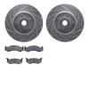 7502-39104 Drilled/Slotted Brake Rotors w/5000 Advanced Brake Pads Kit [Silver], 1973-1981 Mopar, Position: Front - image 1