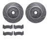 7502-39158 Drilled/Slotted Brake Rotors w/5000 Advanced Brake Pads Kit [Silver], 1972-1973 Mopar, Position: Front - image 1