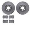 7502-40006 Drilled/Slotted Brake Rotors w/5000 Advanced Brake Pads Kit [Silver], 1992-2002 Mopar, Position: Front - image 1