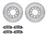 7502-40017 Drilled/Slotted Brake Rotors w/5000 Advanced Brake Pads Kit [Silver], 2013-2016 Mopar, Position: Rear - image 1