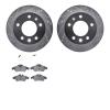 7502-40020 Drilled/Slotted Brake Rotors w/5000 Advanced Brake Pads Kit [Silver], 2002-2006 Multiple Makes/Models, Position: Fron - image 1