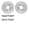 7502-40022 Drilled/Slotted Brake Rotors w/5000 Advanced Brake Pads Kit [Silver], 1978-1982 Mopar, Position: Front - image 1