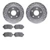 7502-40023 Drilled/Slotted Brake Rotors w/5000 Advanced Brake Pads Kit [Silver], 2008-2012 Mopar, Position: Rear - image 1