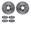 7502-40026 Drilled/Slotted Brake Rotors w/5000 Advanced Brake Pads Kit [Silver], 2012-2020 Multiple Makes/Models, Position: Rear - image 1