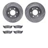 7502-40057 Drilled/Slotted Brake Rotors w/5000 Advanced Brake Pads Kit [Silver], 1997-1998 Mopar, Position: Front - image 1