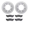 7502-40068 Drilled/Slotted Brake Rotors w/5000 Advanced Brake Pads Kit [Silver], 2000-2002 Mopar, Position: Rear - image 1