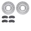 7502-40076 Drilled/Slotted Brake Rotors w/5000 Advanced Brake Pads Kit [Silver], 1978-1983 Mopar, Position: Front - image 1