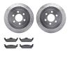 7502-40087 Drilled/Slotted Brake Rotors w/5000 Advanced Brake Pads Kit [Silver], 2003-2004 Mopar, Position: Rear - image 1