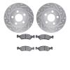 7502-40091 Drilled/Slotted Brake Rotors w/5000 Advanced Brake Pads Kit [Silver], 1985-1989 Mopar, Position: Front - image 1