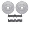 7502-40094 Drilled/Slotted Brake Rotors w/5000 Advanced Brake Pads Kit [Silver], 1970-1972 Mopar, Position: Front - image 1
