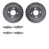 7502-40124 Drilled/Slotted Brake Rotors w/5000 Advanced Brake Pads Kit [Silver], 1995-1996 Mopar, Position: Front - image 1