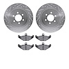 7502-40127 Drilled/Slotted Brake Rotors w/5000 Advanced Brake Pads Kit [Silver], 1992-2000 Mopar, Position: Rear - image 1