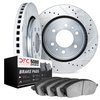 7502-40127 Drilled/Slotted Brake Rotors w/5000 Advanced Brake Pads Kit [Silver], 1992-2000 Mopar, Position: Rear - image 2