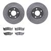 7502-40139 Drilled/Slotted Brake Rotors w/5000 Advanced Brake Pads Kit [Silver], 1995-1999 Mopar, Position: Front - image 1