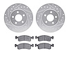 7502-40140 Drilled/Slotted Brake Rotors w/5000 Advanced Brake Pads Kit [Silver], 1984-1991 Mopar, Position: Front - image 1