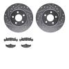 7502-40141 Drilled/Slotted Brake Rotors w/5000 Advanced Brake Pads Kit [Silver], 1984-1990 Mopar, Position: Front - image 1