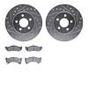7502-40142 Drilled/Slotted Brake Rotors w/5000 Advanced Brake Pads Kit [Silver], 1988-1990 Mopar, Position: Front - image 1