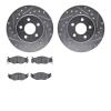 7502-40144 Drilled/Slotted Brake Rotors w/5000 Advanced Brake Pads Kit [Silver], 1992-1992 Mopar, Position: Front - image 1