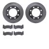 7502-40182 Drilled/Slotted Brake Rotors w/5000 Advanced Brake Pads Kit [Silver], 1971-1972 Mopar, Position: Front - image 1