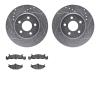 7502-40198 Drilled/Slotted Brake Rotors w/5000 Advanced Brake Pads Kit [Silver], 1989-1989 Mopar, Position: Front - image 1