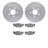 7502-40216 Drilled/Slotted Brake Rotors w/5000 Advanced Brake Pads Kit [Silver], 1987-1988 Mopar, Position: Front - image 1