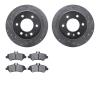 7502-40282 Drilled/Slotted Brake Rotors w/5000 Advanced Brake Pads Kit [Silver], 2007-2018 Multiple Makes/Models, Position: Rear - image 1