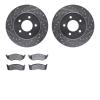 7502-40293 Drilled/Slotted Brake Rotors w/5000 Advanced Brake Pads Kit [Silver], 1996-2002 Mopar, Position: Front - image 1