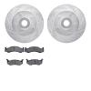 7502-40327 Drilled/Slotted Brake Rotors w/5000 Advanced Brake Pads Kit [Silver], 1985-1997 Mopar, Position: Front - image 1