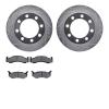 7502-40342 Drilled/Slotted Brake Rotors w/5000 Advanced Brake Pads Kit [Silver], 1989-1993 Mopar, Position: Front - image 1