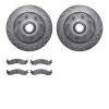 7502-40396 Drilled/Slotted Brake Rotors w/5000 Advanced Brake Pads Kit [Silver], 1998-2003 Mopar, Position: Front - image 1